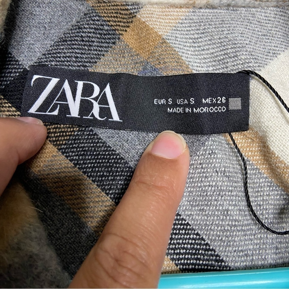 Zara Plaid Oversized Button Up Jacket Size Small - Picture 3 of 5
